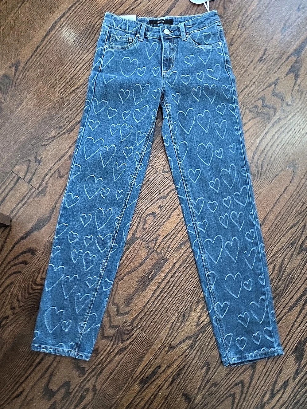 Girls JOES Miss Me Heart Print Straight Leg Jeans Waist 16 NWT